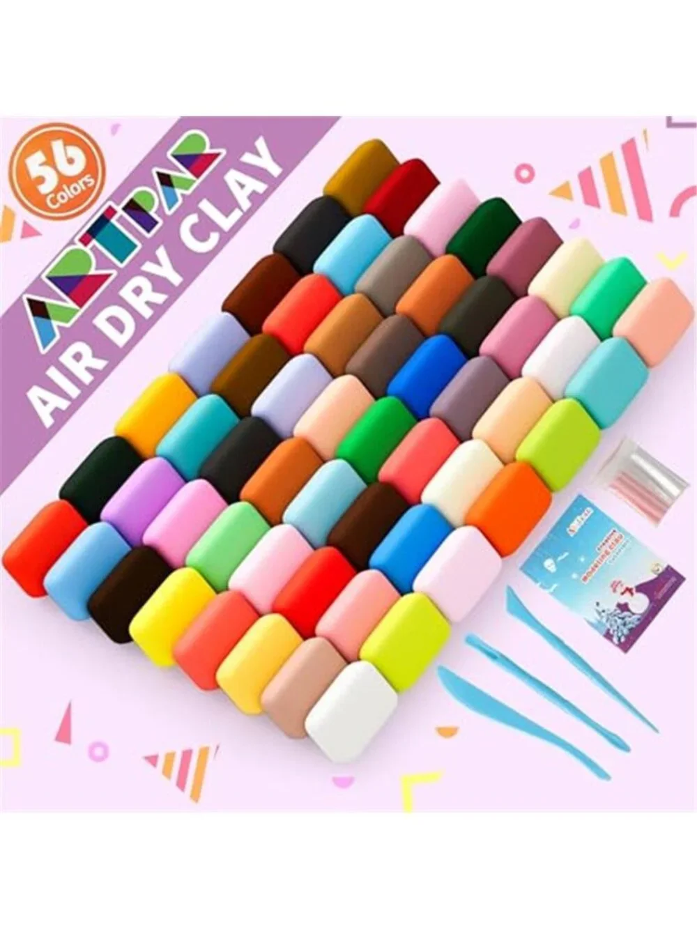 New Air Dry Clay Kit,56 Colors Modeling Magic Clay for Kids,DIY Classroom